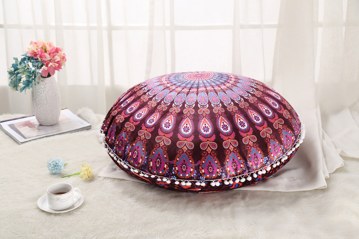 Colorful Mandala Floor Cushion Ottoman- Bohemian