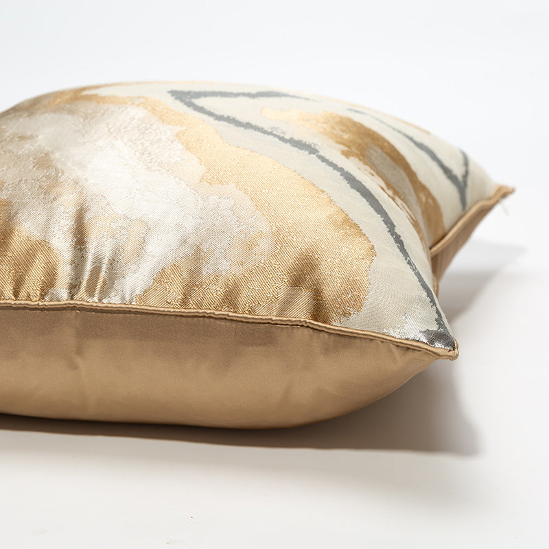 Gold geometric pattern cushion cover