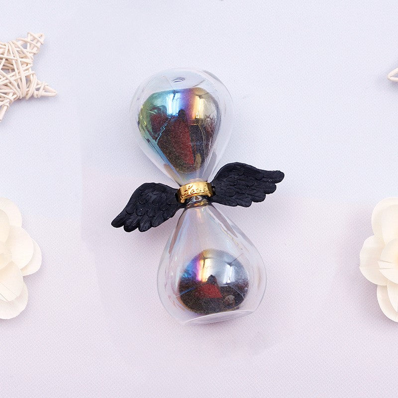 Angel wings hourglass timer small ornament