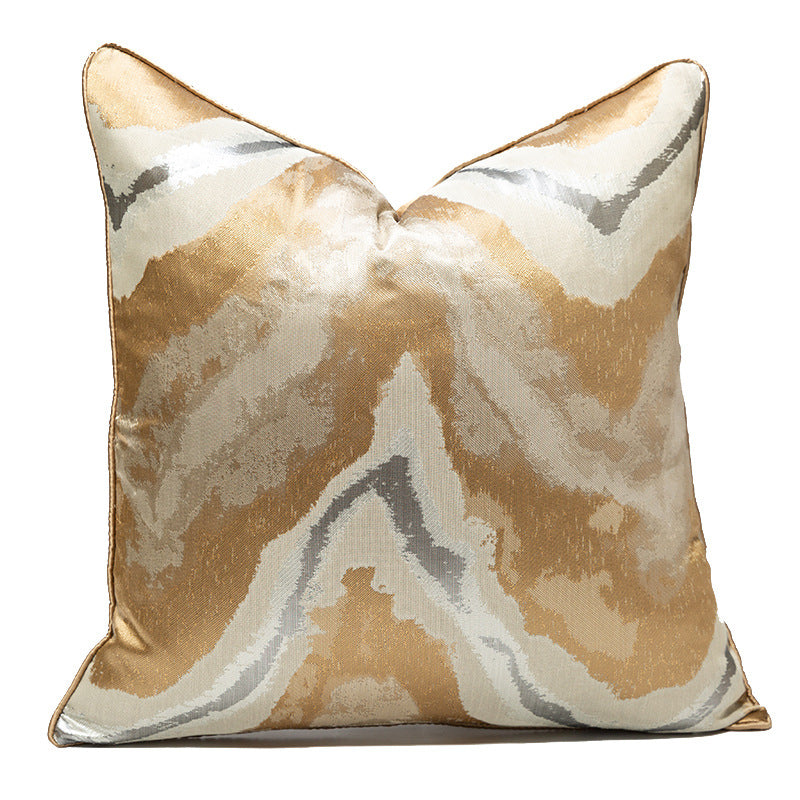 Gold geometric pattern cushion cover