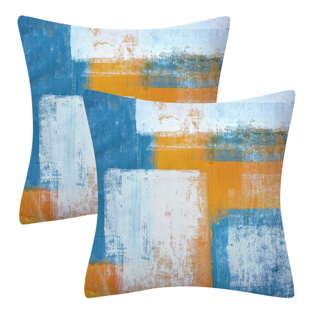 Modern Minimalist Blue Gray Abstract Calming Cushion Cover