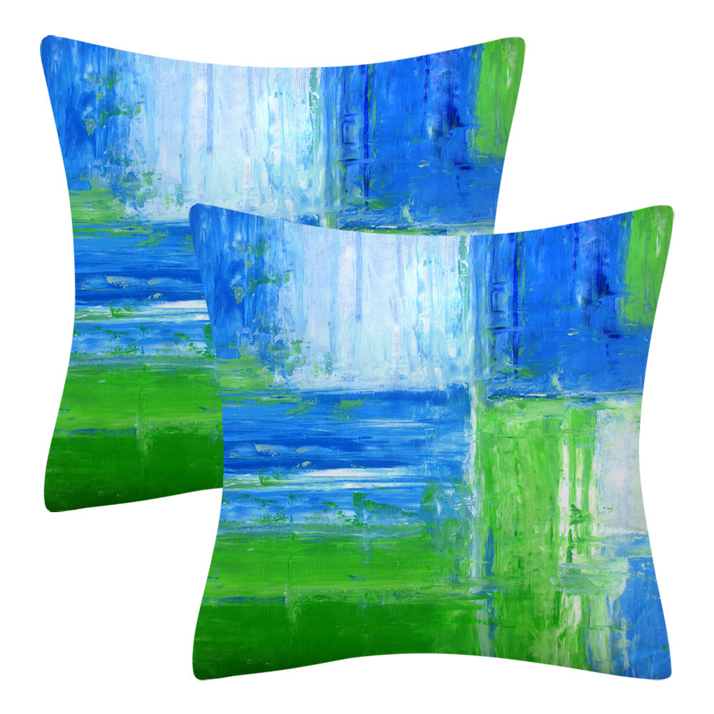 Modern Minimalist Blue Gray Abstract Calming Cushion Cover