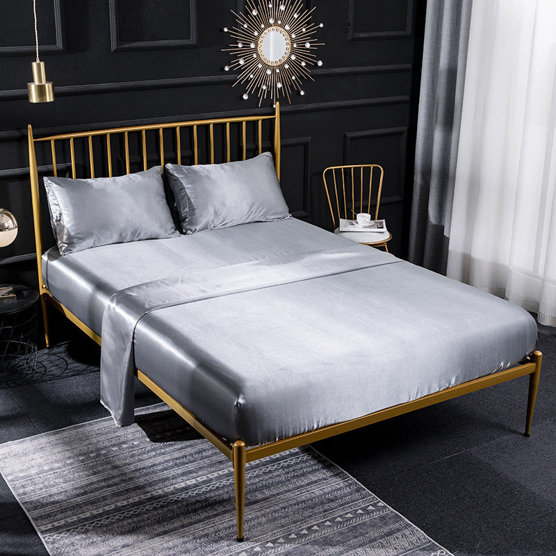 Satin Bed Sheet & Pillowcase - Four Piece Bed Sheet Set