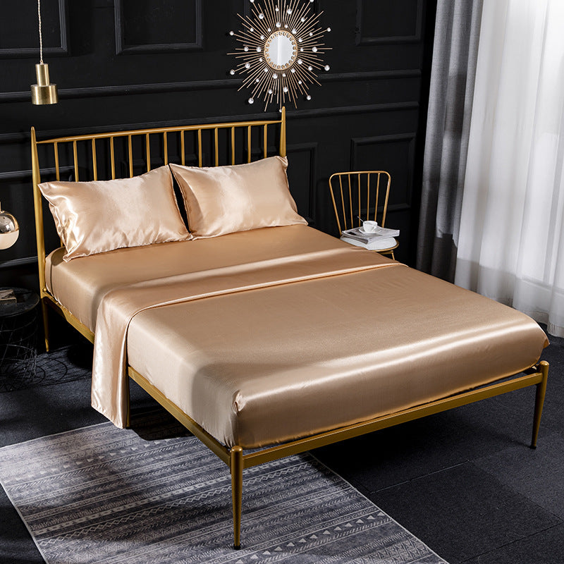 Satin Bed Sheet & Pillowcase - Four Piece Bed Sheet Set