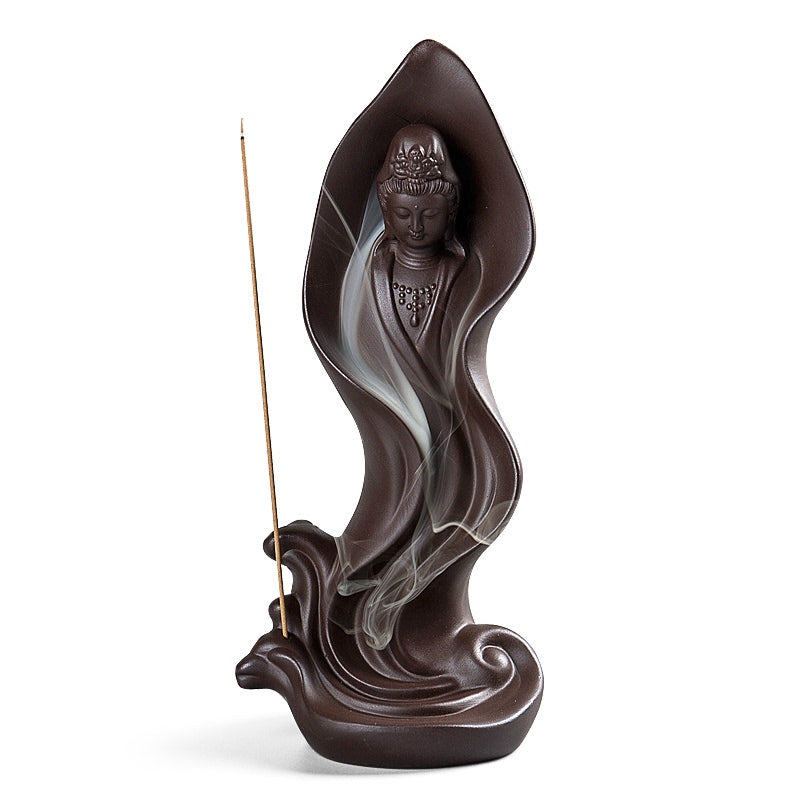 Ceramic Guanyin Backflow Ceramic Incense Burner