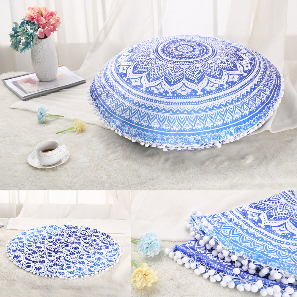Colorful Mandala Floor Cushion Ottoman- Bohemian