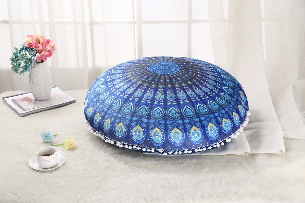 Colorful Mandala Floor Cushion Ottoman- Bohemian