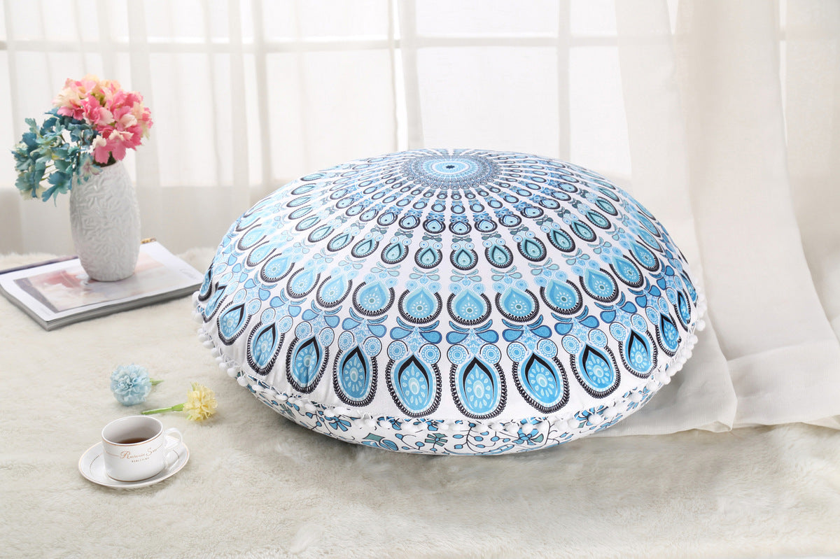 Colorful Mandala Floor Cushion Ottoman- Bohemian
