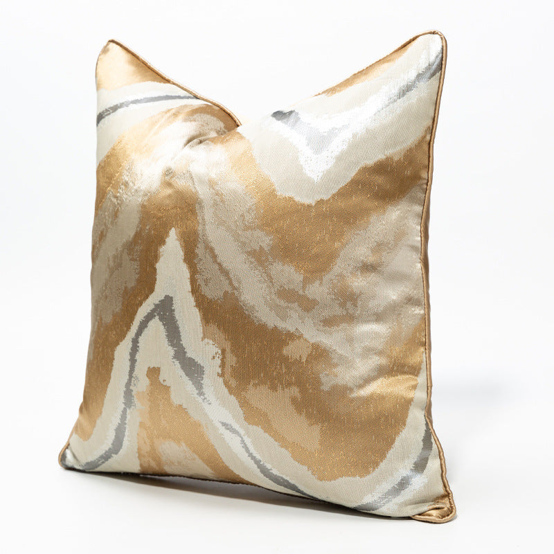 Gold geometric pattern cushion cover