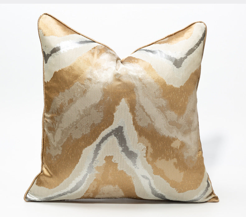 Gold geometric pattern cushion cover
