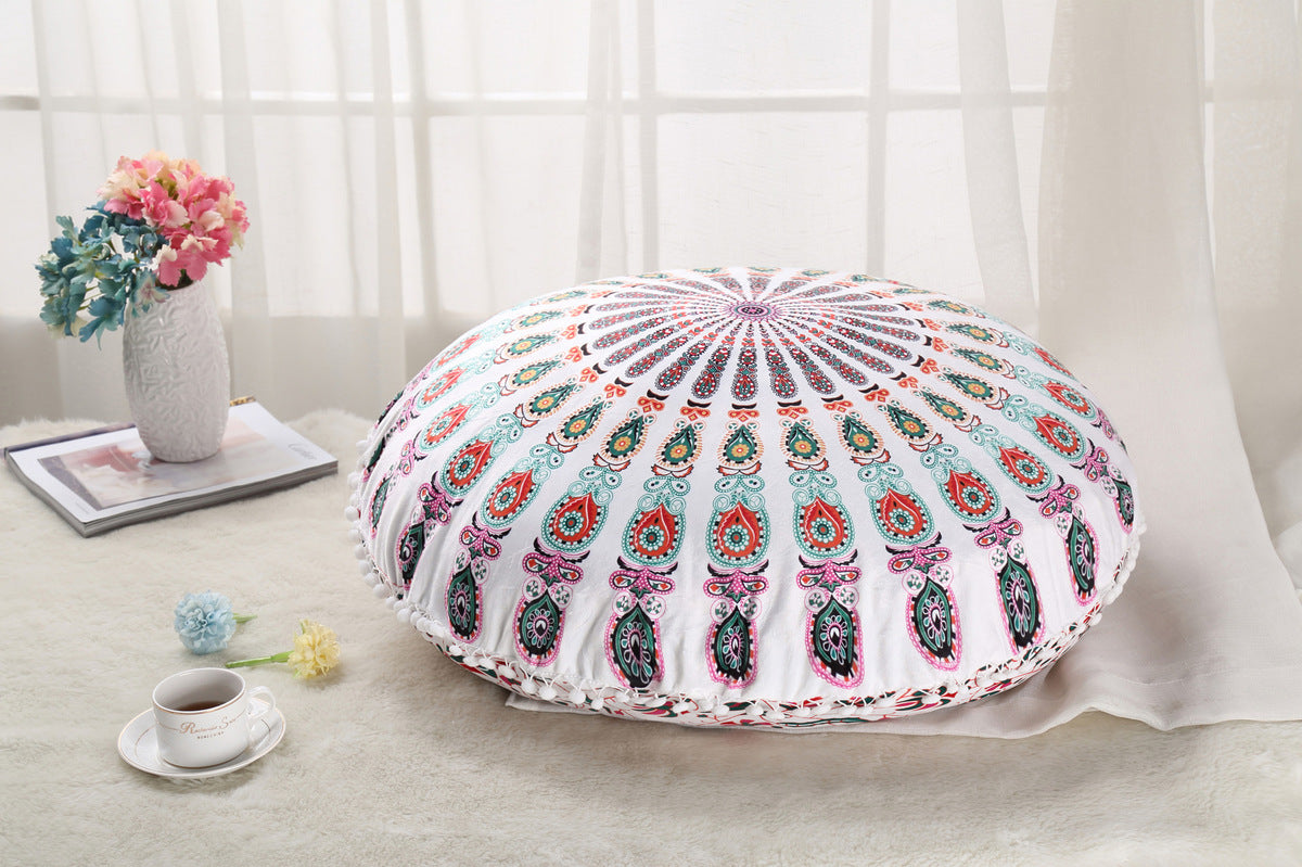 Colorful Mandala Floor Cushion Ottoman- Bohemian