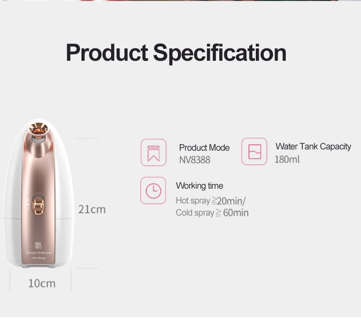 Cold and hot nano spray moisturizing face steamer