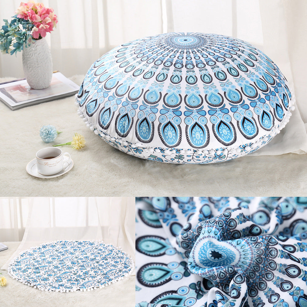 Colorful Mandala Floor Cushion Ottoman- Bohemian