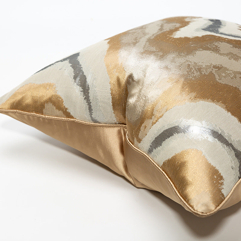 Gold geometric pattern cushion cover
