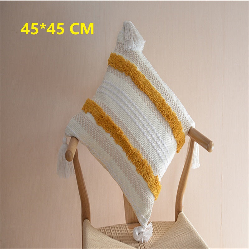 Tassel ethnic cotton cushion - environment friendly