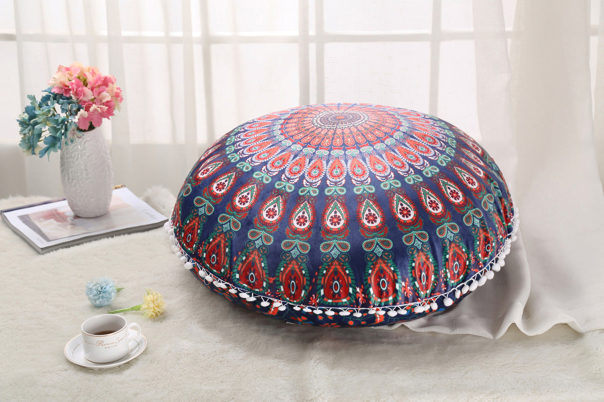 Colorful Mandala Floor Cushion Ottoman- Bohemian