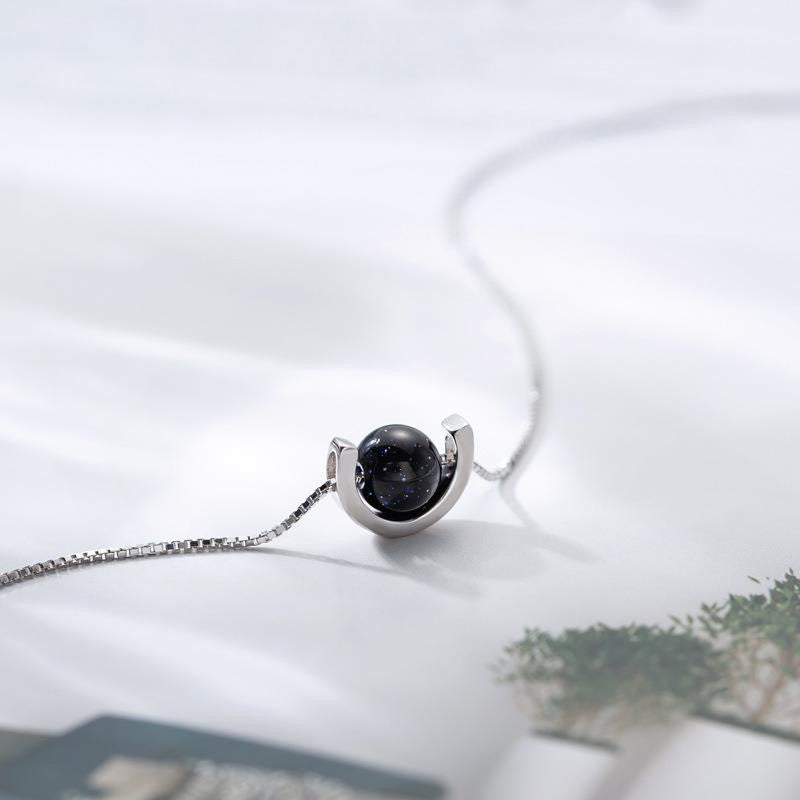Obsidian Saturn Pendant Jewelry