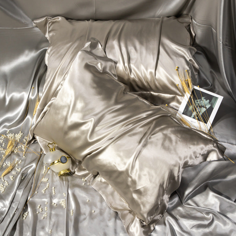Solid Color Thick Silk Double-sided Silk Pillowcase