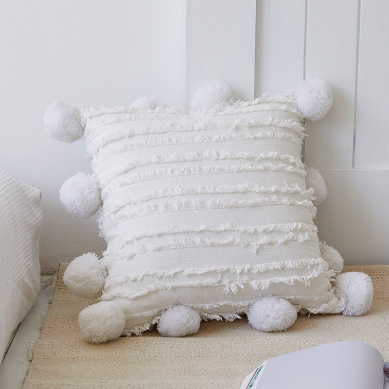 Solid color cotton comfort cushion