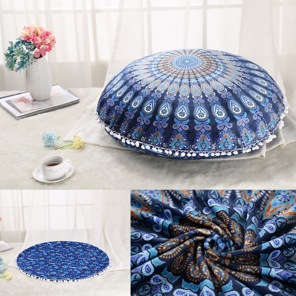 Colorful Mandala Floor Cushion Ottoman- Bohemian