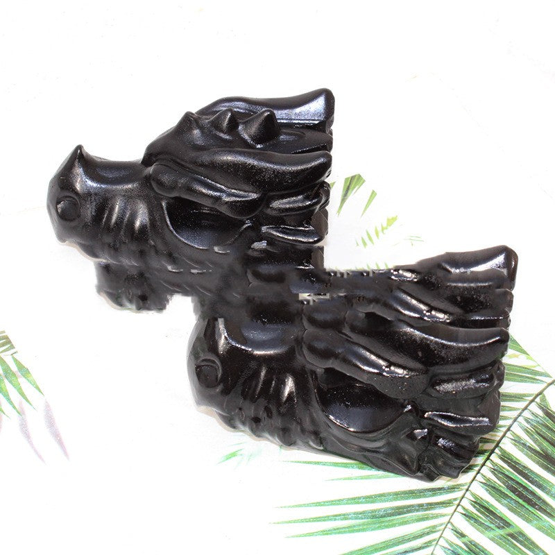 Hand Carved Natural Obsidian Crystal Ornaments