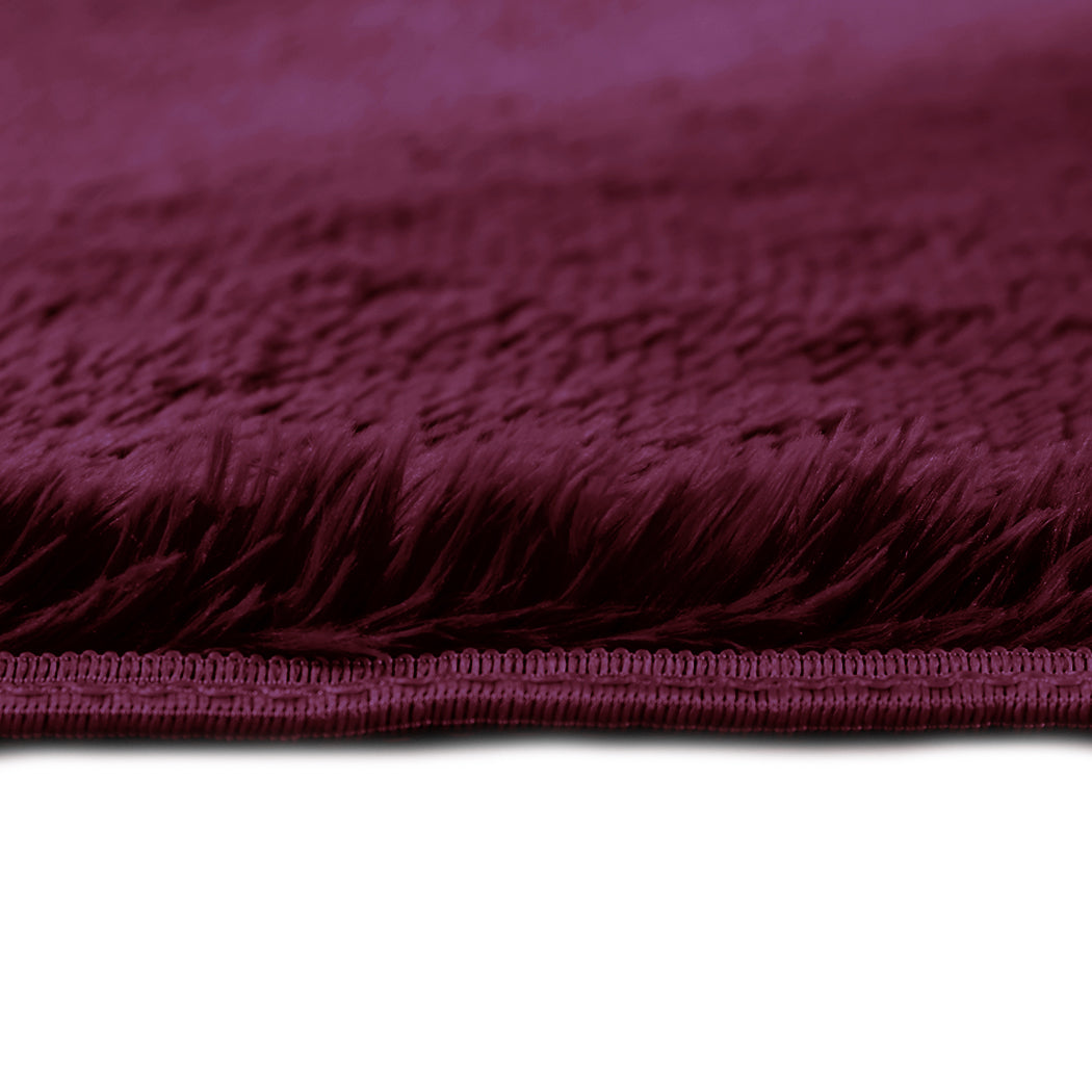 Marlow Floor Mat Rugs Shaggy Rug Area Carpet Large Soft Mats 300x200cm Burgundy