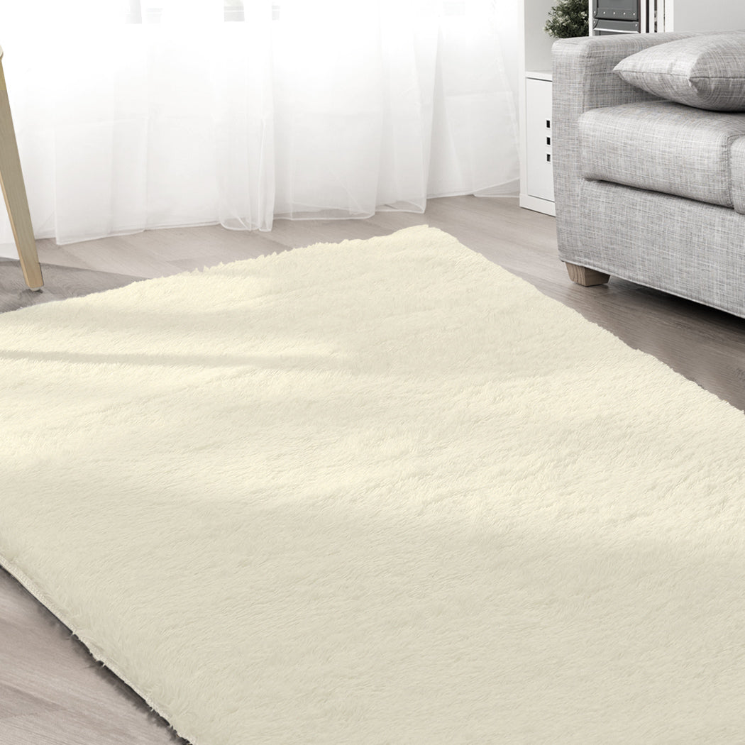 Marlow Floor Mat Rugs Shaggy Rug Area Carpet Large Soft Mats 300x200cm Cream