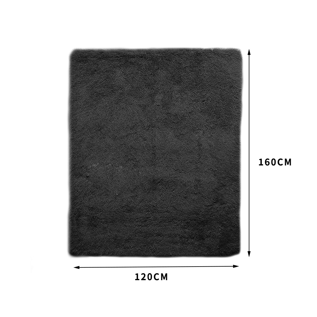 Designer Floor Confetti Rug 120x160cm Soft Black