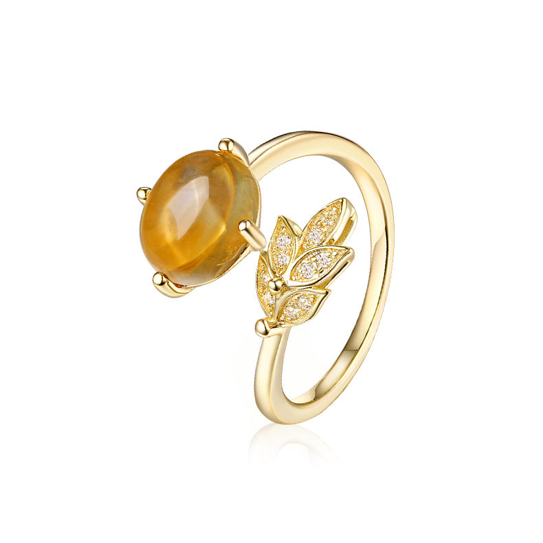 Natural Citrine Gemstone Ring Accessory