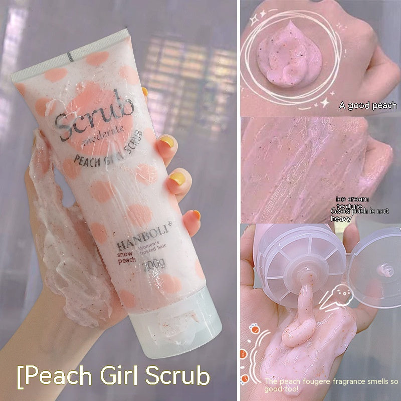 Hanboli Peach Body Scrub Cream Hydrating Moisturizing Tender And Smooth