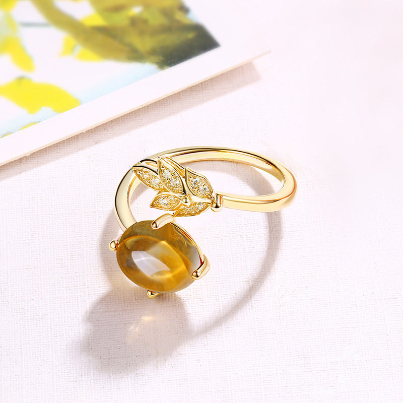 Natural Citrine Gemstone Ring Accessory