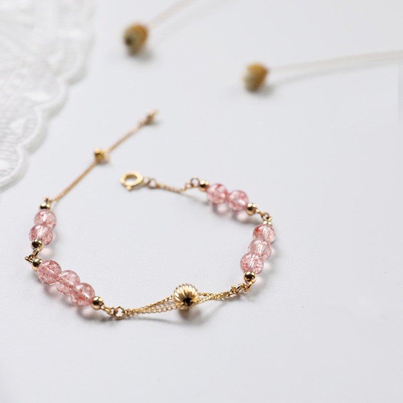 Gold and Green Ghost Crystal Lucky Bracelet