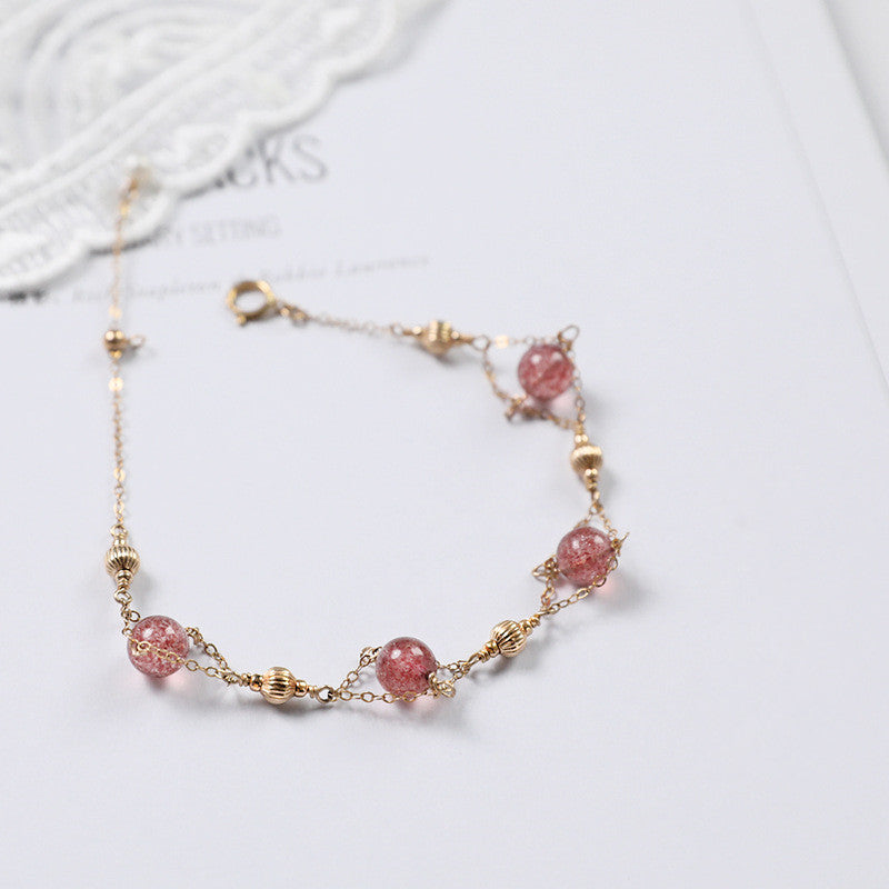 Gold and Green Ghost Crystal Lucky Bracelet