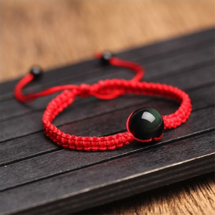 Rainbow Eye Obsidian Couple Bracelet