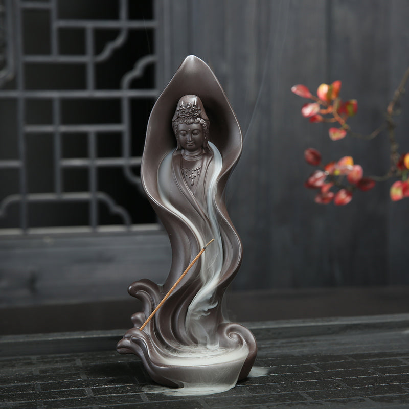 Ceramic Guanyin Backflow Ceramic Incense Burner