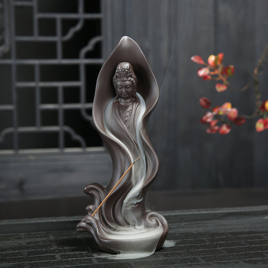 Ceramic Guanyin Backflow Ceramic Incense Burner