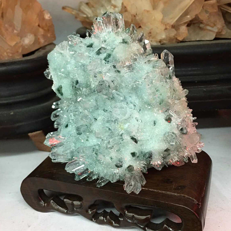 Green Ghost Crystal Cluster Rough Stone Ornaments