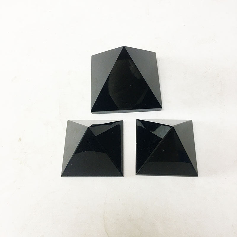 Natural Obsidian Pyramid Decorations Home Office Desk Obsidian Pyramid Decorations
