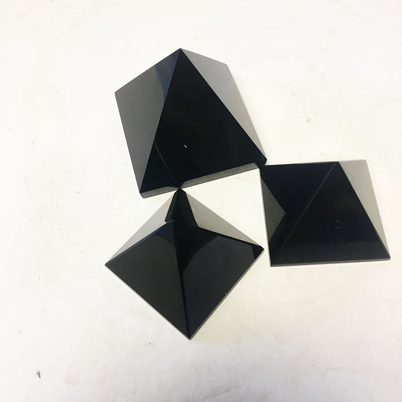 Natural Obsidian Pyramid Decorations Home Office Desk Obsidian Pyramid Decorations