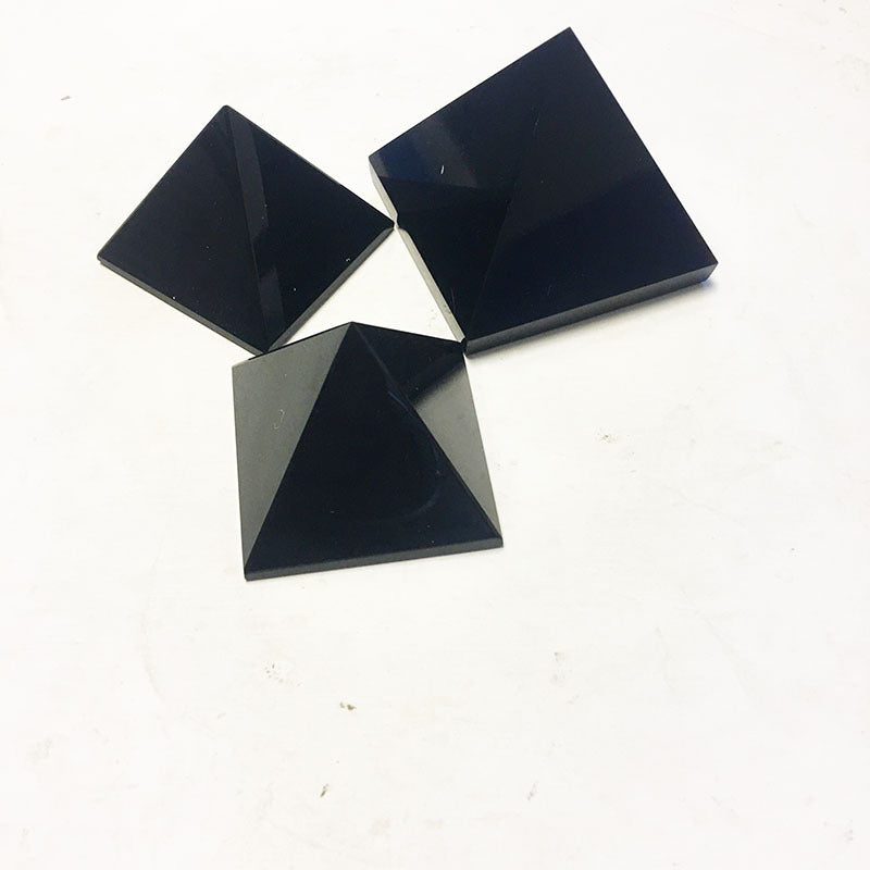 Natural Obsidian Pyramid Decorations Home Office Desk Obsidian Pyramid Decorations