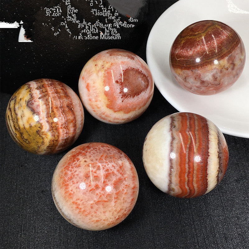 Natural Domestic Rhodolite Ball Ornaments Nepheline Mineral Rough Fitness Ball