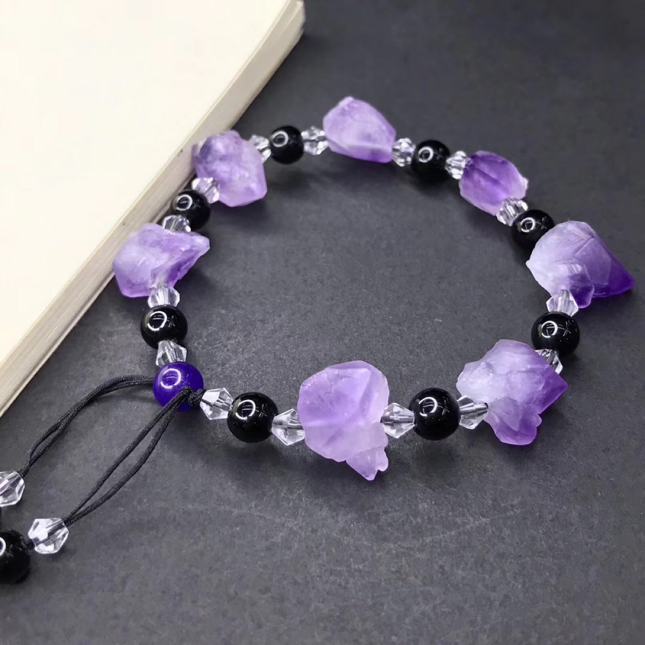 Simple Amethyst Obsidian Bracelet