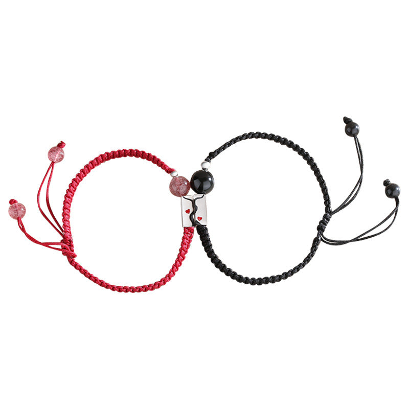 Creative Stitching Niche Obsidian Bracelet
