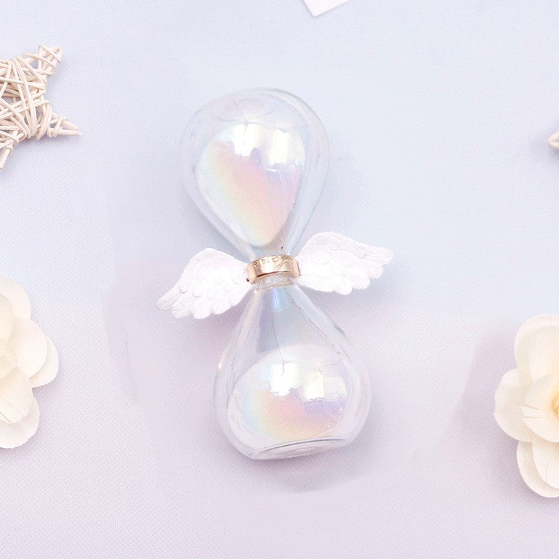 Angel wings hourglass timer small ornament