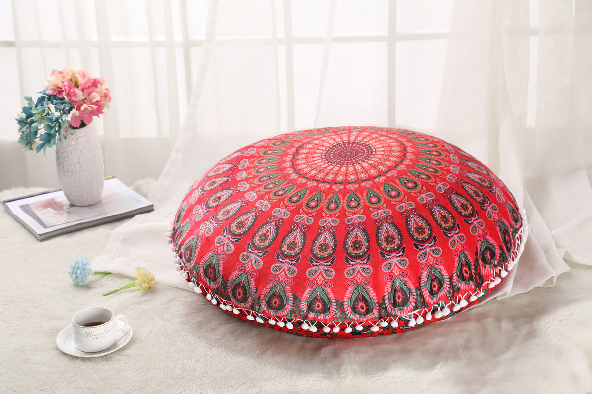 Colorful Mandala Floor Cushion Ottoman- Bohemian