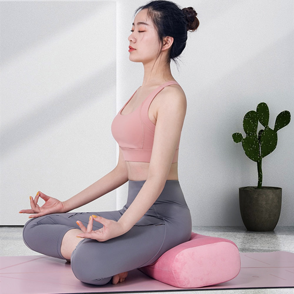 Yoga Bolster Pillow for Meditation and Support Rectangular Yoga Cushion  from Machine Washable with Carry Handle