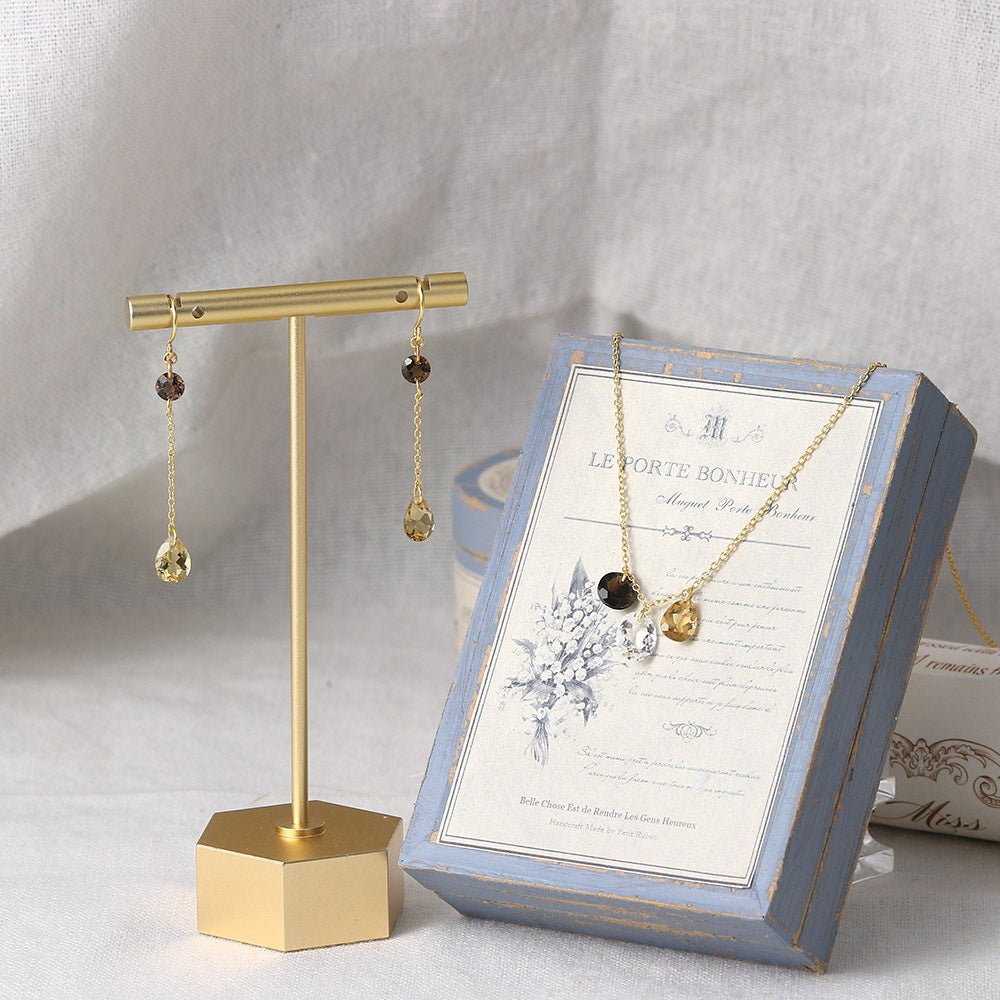 Citrine Necklace Clavicle Chain