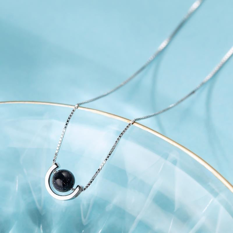 Obsidian Saturn Pendant Jewelry
