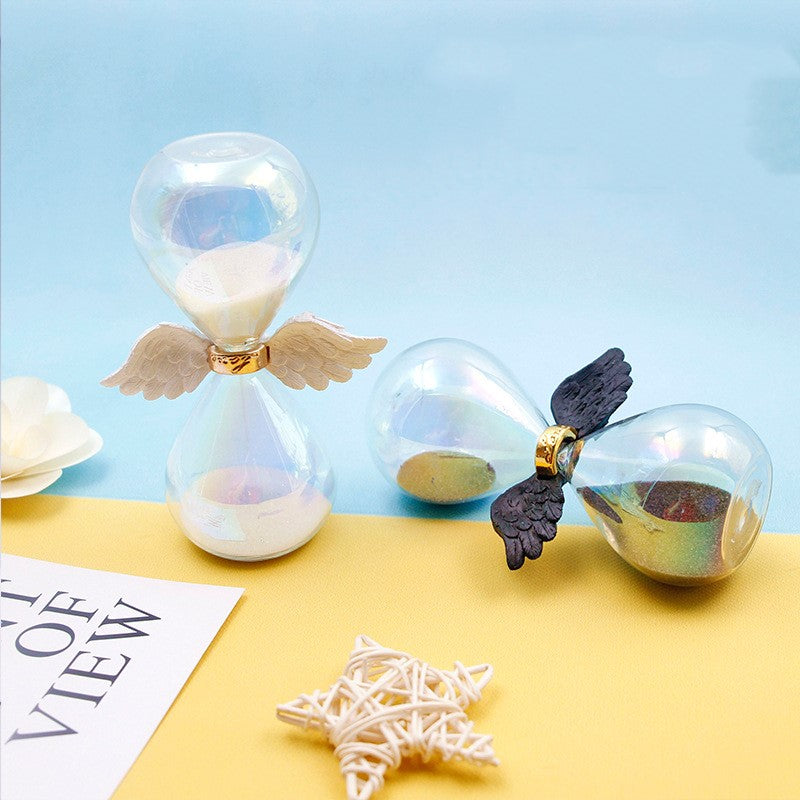 Angel wings hourglass timer small ornament