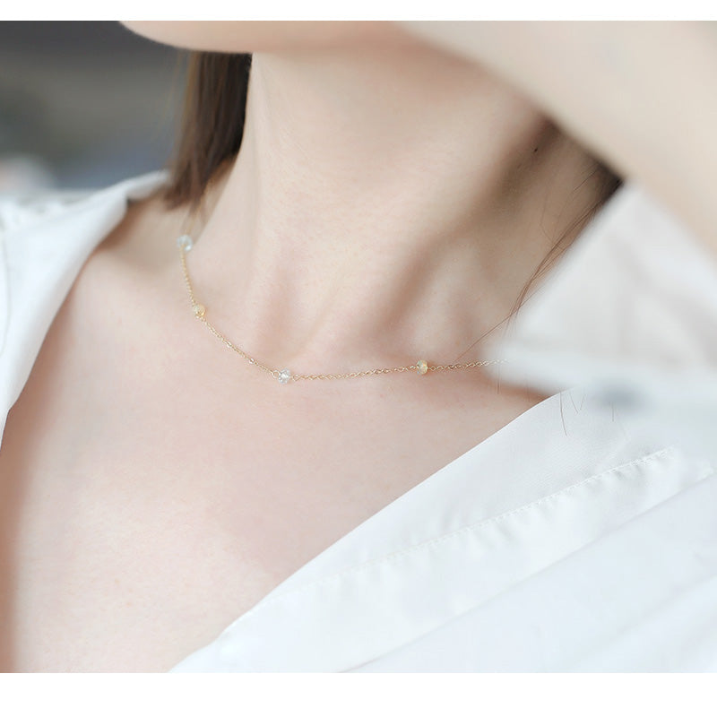 Gypsophila aquamarine necklace